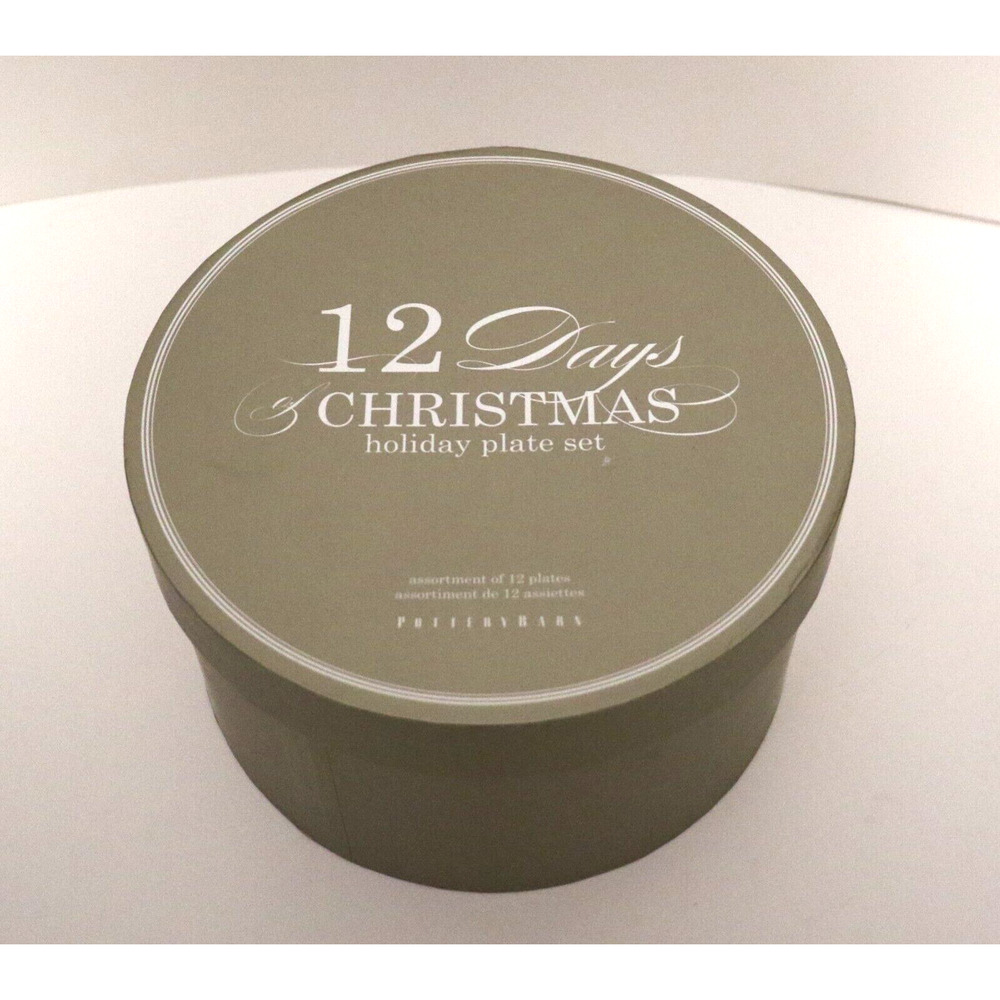 Pottery Barn 12 Days of Christmas Dessert/Buffet Plates in Box - Excellent Cond.